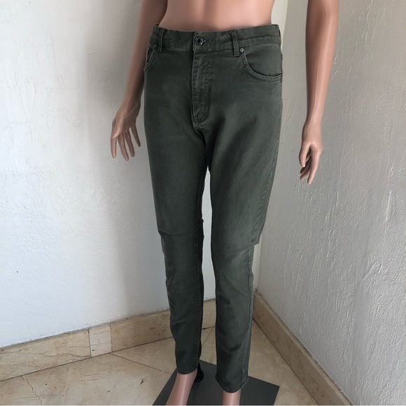 H&M Super Skinny Fit Olive Green Jeans Denim Pants Women’s Size 32 Stretchy - Picture 6 of 16